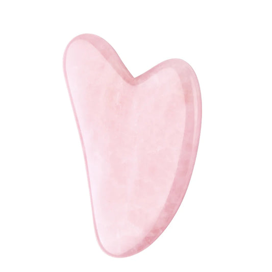 Natural Rose Quartz Gua Sha Tool – Jade Stone Facial & Neck Massager for Lifting, & Sculpting
