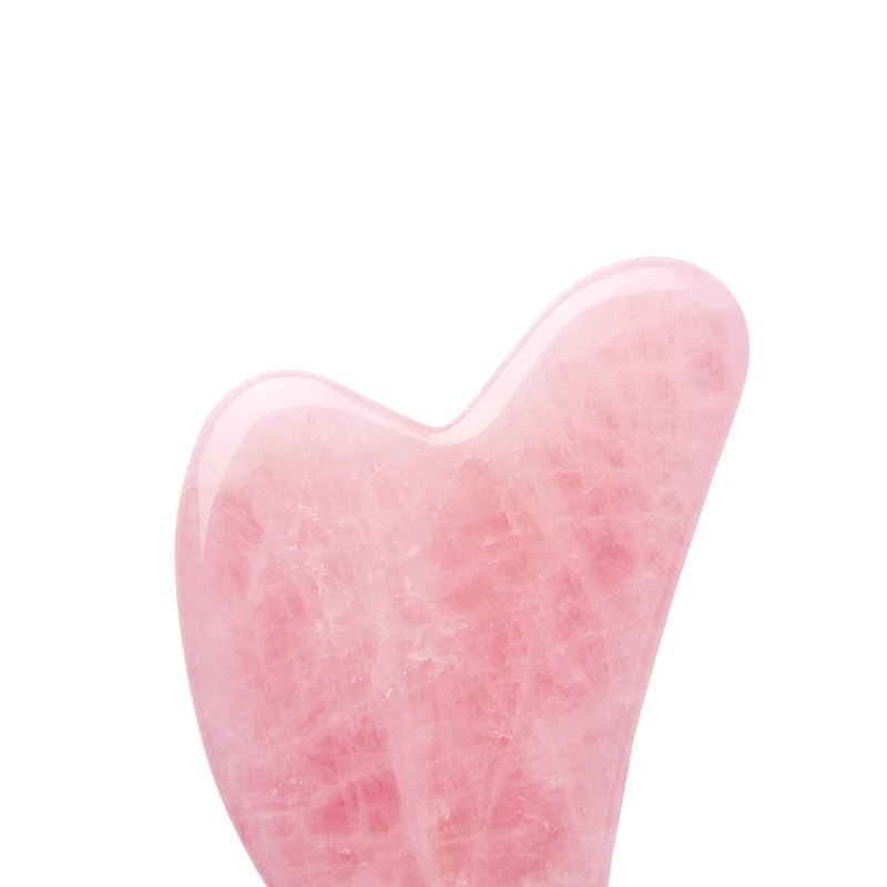 Natural Rose Quartz Gua Sha Tool – Jade Stone Facial & Neck Massager for Lifting, & Sculpting